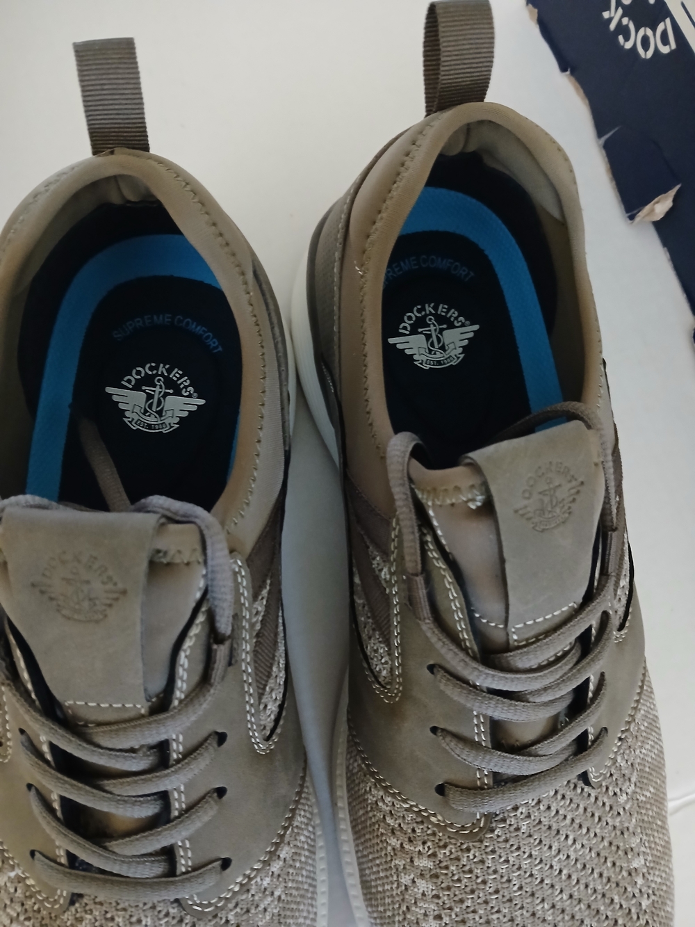 Dockers Size 13 M Men's Grey Knit Lace-Up Casual Sneakers New $40 - Picture 4 of 9
